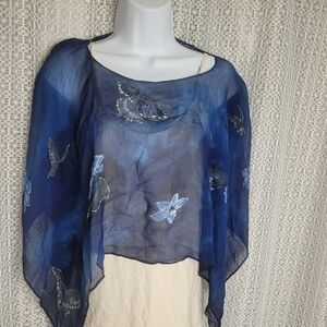 Tank top short caftan butterfly design